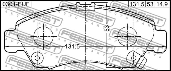 Febest 0301-EUF - Bremžu uzliku kompl., Disku bremzes www.autospares.lv