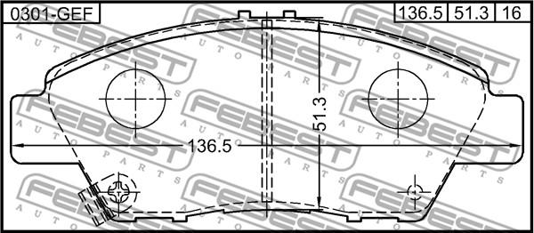 Febest 0301-GEF - Bremžu uzliku kompl., Disku bremzes www.autospares.lv