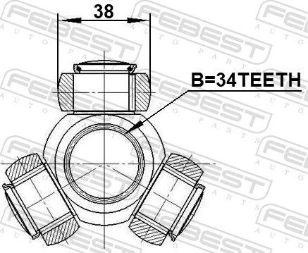 Febest 0316-ACC - 'Tripod' šarnīrs, Piedziņas vārpsta www.autospares.lv