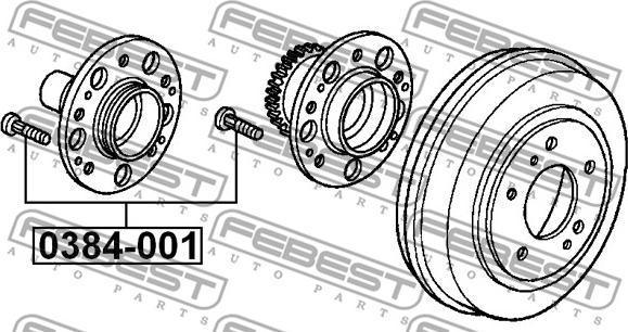 Febest 0384-001 - Riteņa stiprināšanas skrūve www.autospares.lv