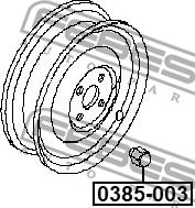 Febest 0385-003 - Riteņa stiprināsanas uzgrieznis www.autospares.lv