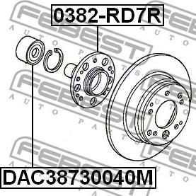 Febest DAC38730040M - Riteņa rumbas gultnis www.autospares.lv