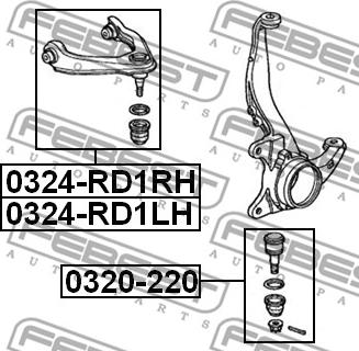 Febest 0324-RD1LH - Neatkarīgās balstiekārtas svira, Riteņa piekare www.autospares.lv