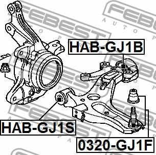 Febest HAB-GJ1B - Piekare, Šķērssvira www.autospares.lv