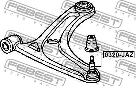 Febest 0320-JAZ - Balst / Virzošais šarnīrs www.autospares.lv