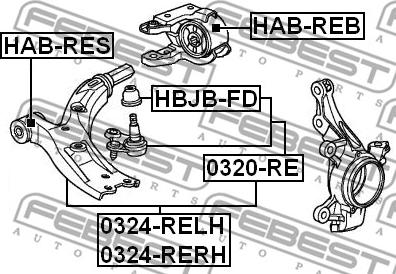 Febest HAB-REB - Piekare, Šķērssvira autospares.lv