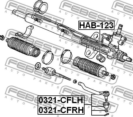 Febest 0321-CFRH - Stūres šķērsstiepņa uzgalis www.autospares.lv