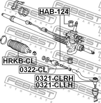 Febest 0321-CLRH - Stūres šķērsstiepņa uzgalis www.autospares.lv