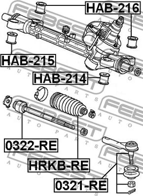 Febest HAB-216 - Piekare, Stūres iekārta www.autospares.lv