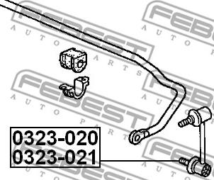 Febest 0323-020 - Stiepnis / Atsaite, Stabilizators www.autospares.lv