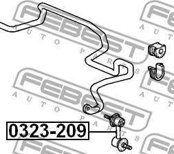 Febest 0323-209 - Stiepnis / Atsaite, Stabilizators www.autospares.lv