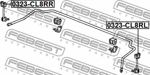 Febest 0323-CL8RR - Stiepnis / Atsaite, Stabilizators www.autospares.lv