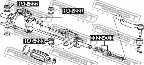 Febest HAB-223 - Piekare, Stūres iekārta www.autospares.lv