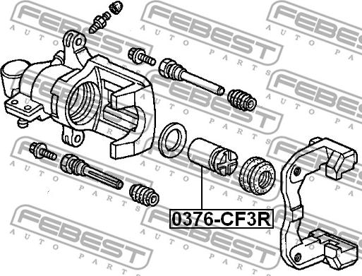 Febest 0376-CF3R - Virzulis, Bremžu suports www.autospares.lv