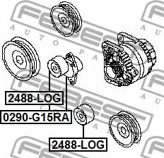 Febest 0290-G15RA - Belt Tensioner, v-ribbed belt www.autospares.lv