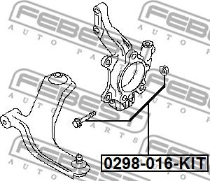 Febest 0298-016-KIT - Riteņu sagāzuma regulēšanas skrūve www.autospares.lv