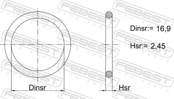 Febest 02400-020 - Blīve, Stūres mehānisma karteris www.autospares.lv