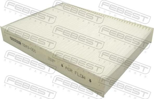 Febest 0243-001 - Filtrs, Salona telpas gaiss www.autospares.lv