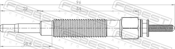 Febest 02642-002 - Kvēlsvece www.autospares.lv