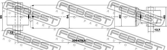 Febest 02650920R - Amortizators www.autospares.lv