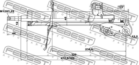 Febest 02666690FL - Amortizators www.autospares.lv