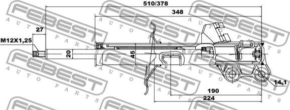 Febest 02666608FL - Amortizators www.autospares.lv