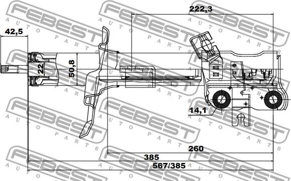 Febest 02660802FL - Amortizators www.autospares.lv