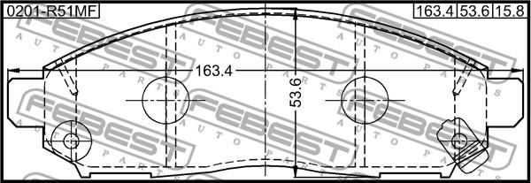 Febest 0201-R51MF - Bremžu uzliku kompl., Disku bremzes www.autospares.lv