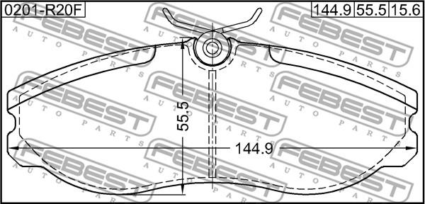 Febest 0201-R20F - Bremžu uzliku kompl., Disku bremzes www.autospares.lv