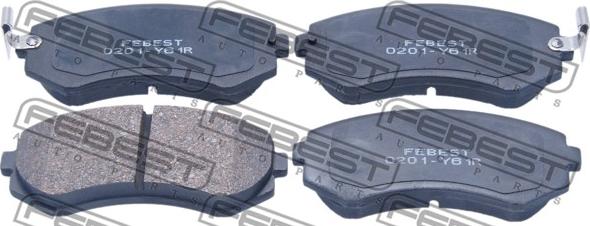 Febest 0201-Y61R - Brake Pad Set, disc brake www.autospares.lv