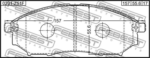 Febest 0201-Z51F - Bremžu uzliku kompl., Disku bremzes www.autospares.lv