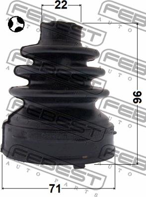 Febest 0215-F15T - Putekļusargs, Piedziņas vārpsta www.autospares.lv