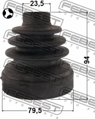 Febest 0215-J32T - Putekļusargs, Piedziņas vārpsta www.autospares.lv