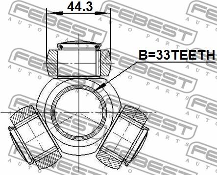 Febest 0216-J10 - 'Tripod' šarnīrs, Piedziņas vārpsta www.autospares.lv