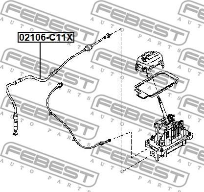 Febest 02106-C11X - Trose, Automātiskā pārnesumkārba www.autospares.lv