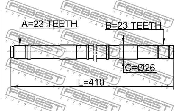 Febest 0212-B14LH - Piedziņas vārpsta autospares.lv