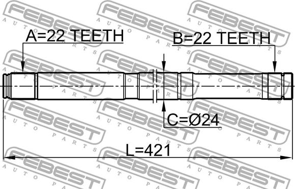 Febest 0212-B10MTLH - Piedziņas vārpsta www.autospares.lv