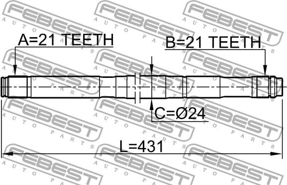 Febest 0212-QG15LH - Piedziņas vārpsta www.autospares.lv