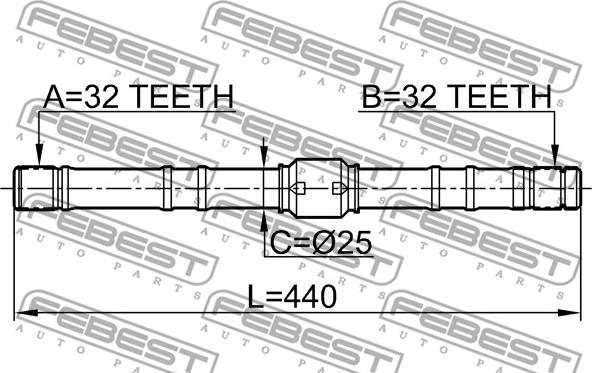 Febest 0212-SR20RH - Piedziņas vārpsta www.autospares.lv