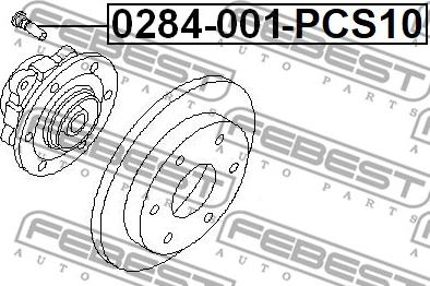 Febest 0284-001-PCS10 - Шпилька ступицы колеса www.autospares.lv