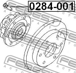 Febest 0284-001 - Riteņa stiprināšanas skrūve www.autospares.lv