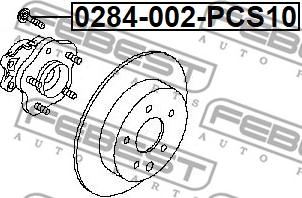 Febest 0284-002-PCS10 - Stud, wheel hub www.autospares.lv