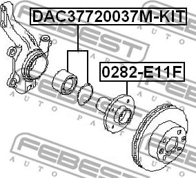 Febest DAC37720037M-KIT - Подшипник ступицы колеса, комплект www.autospares.lv