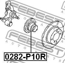 Febest 0282-P10R - Riteņa rumba www.autospares.lv