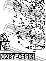 Febest 0287-C11X - Parazīt / Vadrullītis, Ķīļrievu siksna www.autospares.lv