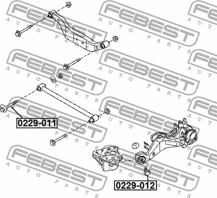 Febest 0229-012 - Riteņu sagāzuma regulēšanas skrūve www.autospares.lv