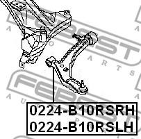 Febest 0224-B10RSLH - Track Control Arm www.autospares.lv