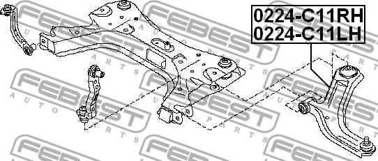 Febest 0224-C11RH - Track Control Arm www.autospares.lv