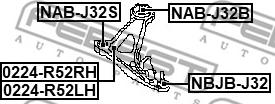 Febest 0224-R52LH - Track Control Arm www.autospares.lv