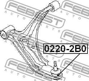 Febest 0220-2B0 - Balst / Virzošais šarnīrs autospares.lv